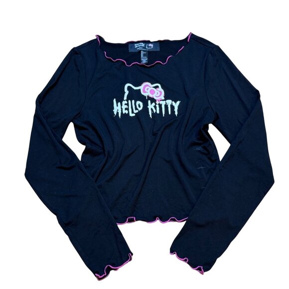 Hello Kitty‎ & Friends X Forever 21 Black Long Sleeve Top Size L - Picture 1 of 7